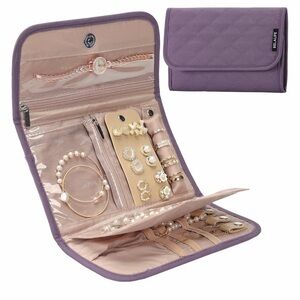 NWOT Elegant Purple Jewelry Travel Case